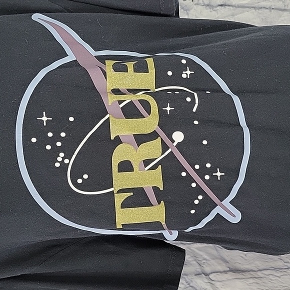 TRUE RELIGION Black Flight Mission Nasa T Shirt Large - Picture 2 of 8